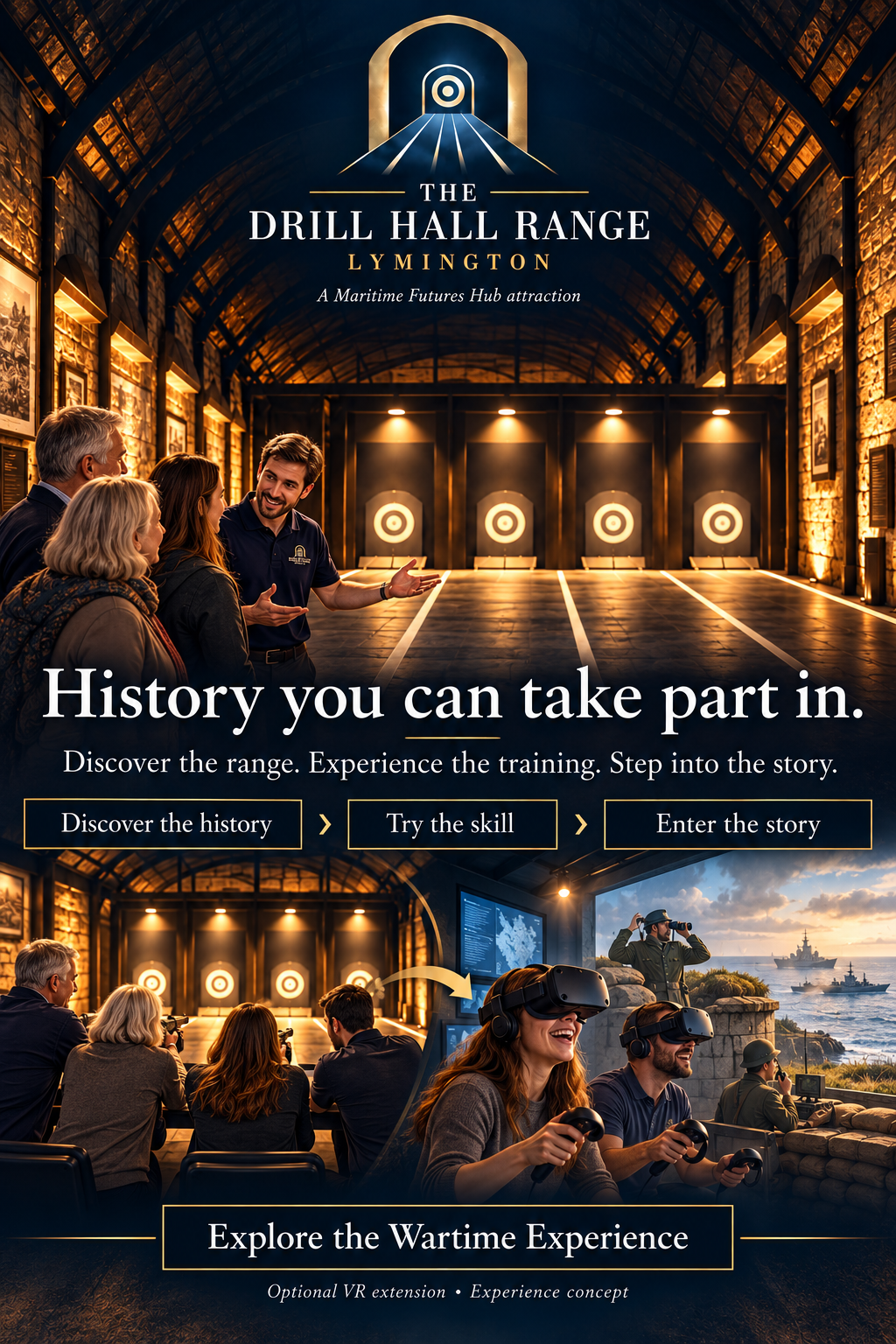 Concept board for the proposed The Drill Hall Range. An illustration of the proposed vision, not a photograph.