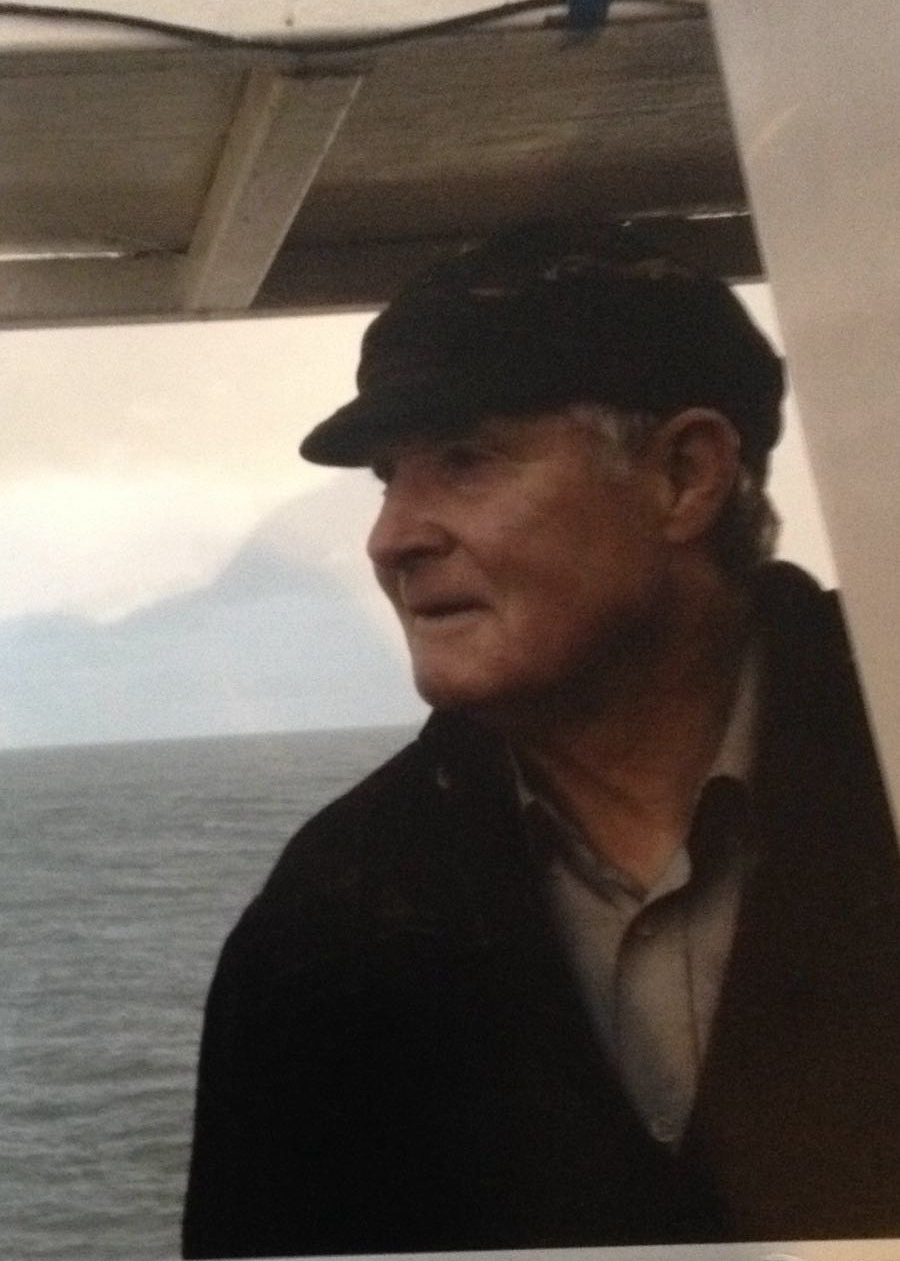 Bob Tart, crew member of the RNLB Charles Cooper Henderson, photographed at sea in later life